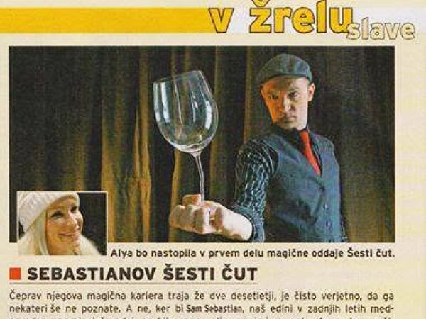 Čarodej, čarovnik in mentalist Sam Sebastian v časopisu Stop.